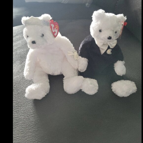 TY 2002 Bride and Groom Beanie Baby Bears; ORIGINAL - - Picture 1 of 8